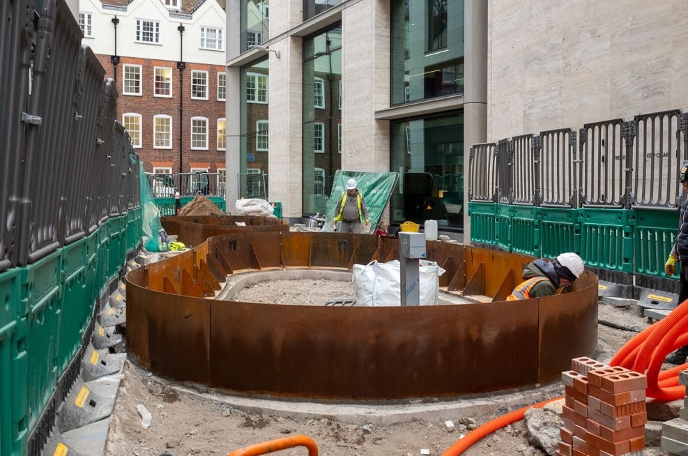 Bespoke Corten Steel Perimeter Planters and Edging for Public 